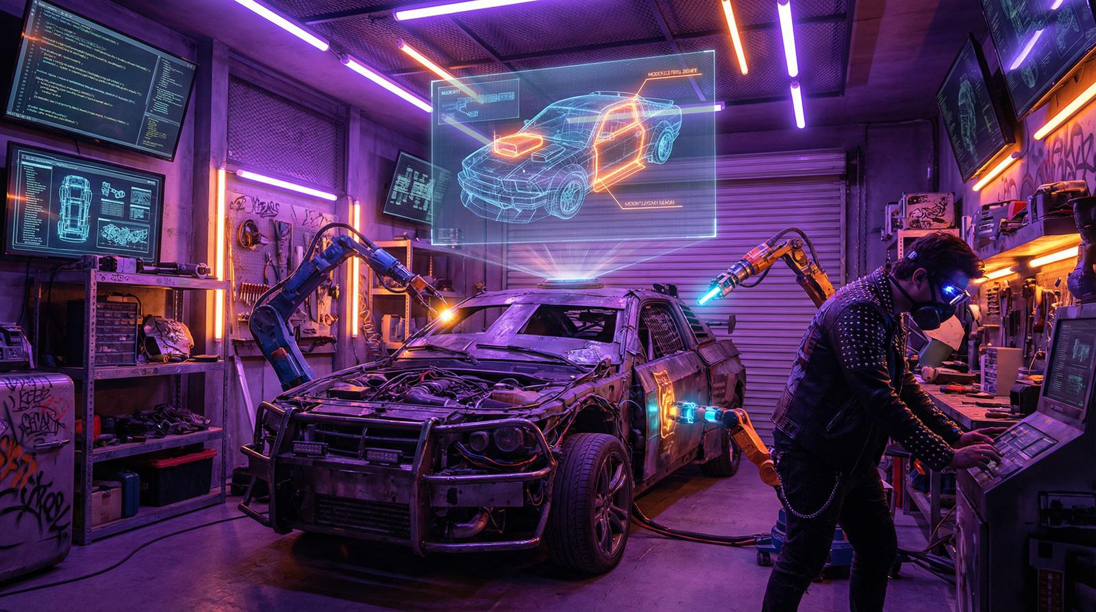 黑丝AI汽车改装视频